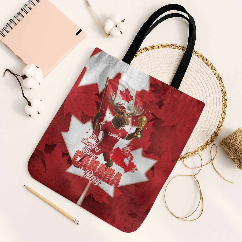 Canada Day Proud 2026 Tote Bag Canadian Moose Soccer Is Coming Home