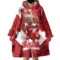 Canada Day Proud 2026 Wearable Blanket Hoodie Canadian Moose Soccer Is Coming Home