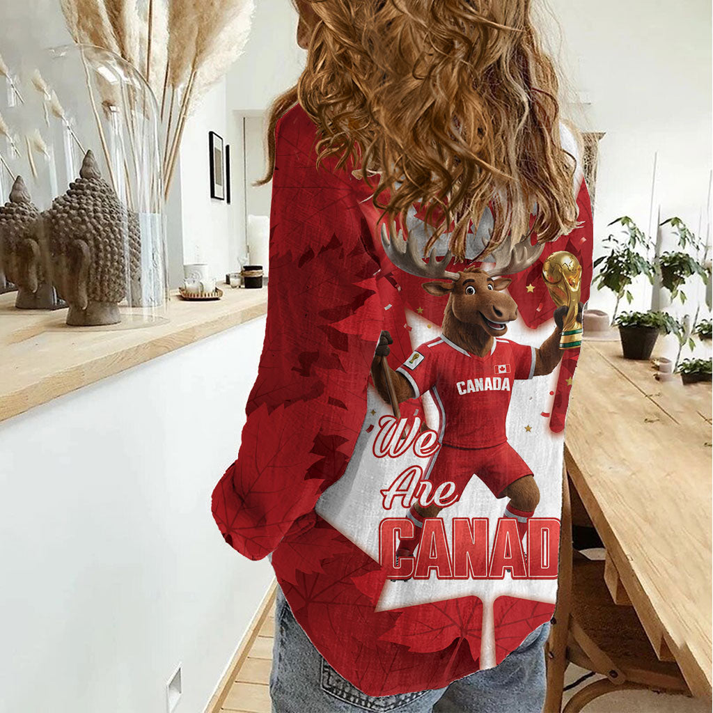 Canada Day Proud 2026 Women Casual Shirt Canadian Moose Soccer Is Coming Home