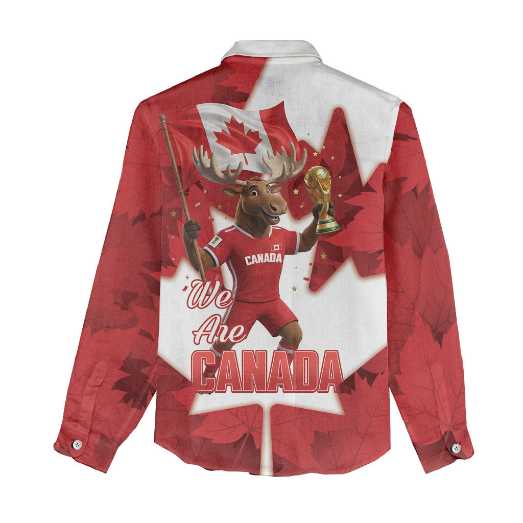 Canada Day Proud 2026 Women Casual Shirt Canadian Moose Soccer Is Coming Home