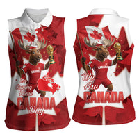 Canada Day Proud 2026 Women Sleeveless Polo Shirt Canadian Moose Soccer Is Coming Home