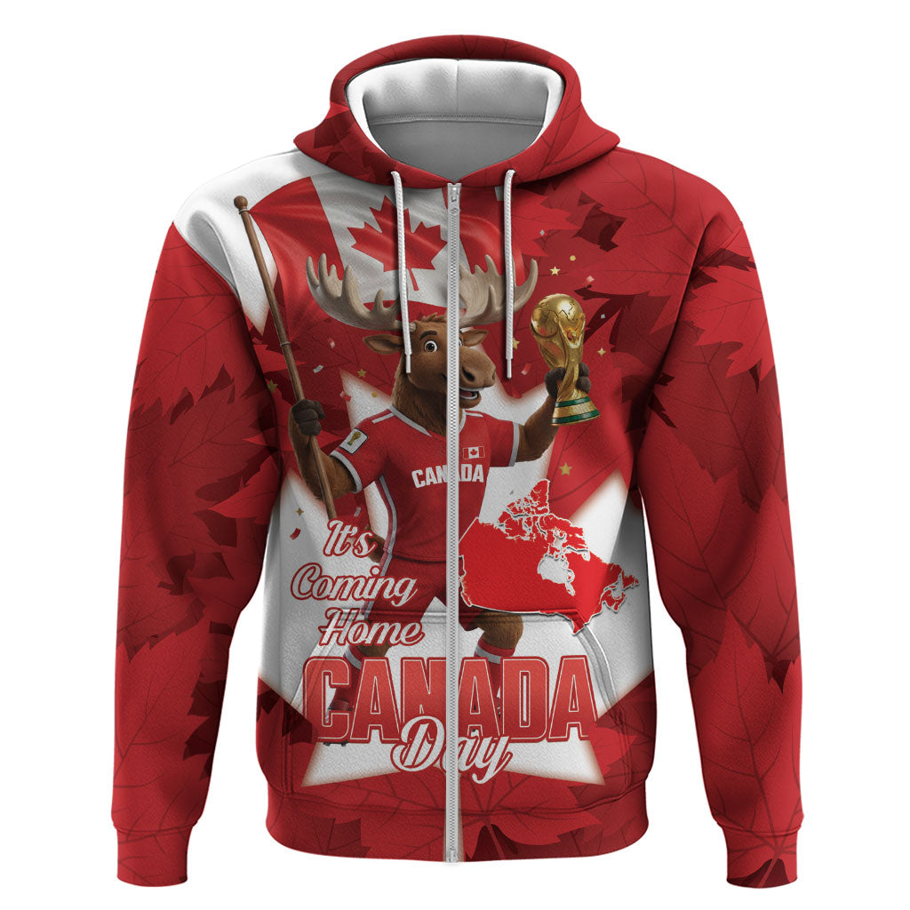 Canada Day Proud 2026 Zip Hoodie Canadian Moose Soccer Is Coming Home