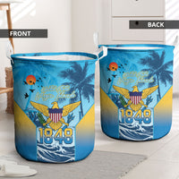 US Virgin Islands Independence Day Laundry Basket 1848 Proud Palm Tropical Style