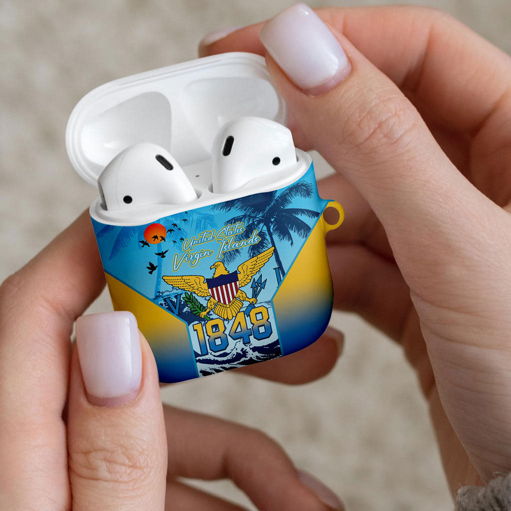 US Virgin Islands Independence Day AirPods Case 1848 Proud Palm Tropical Style