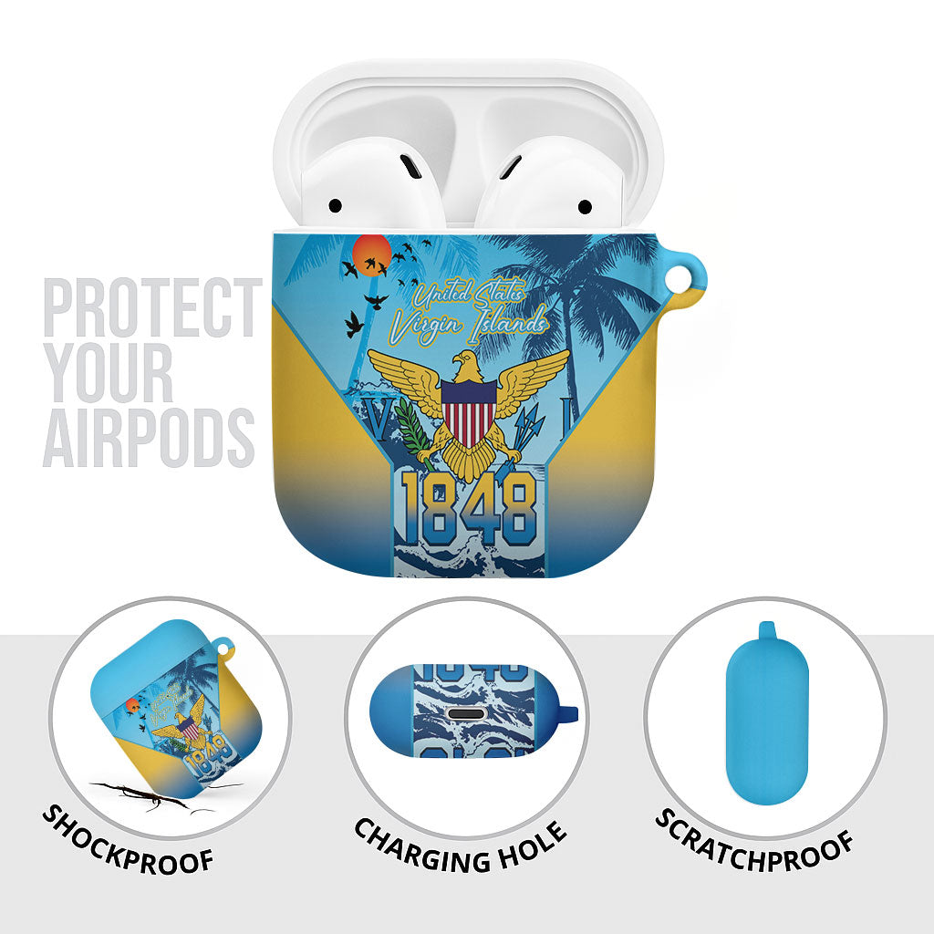 US Virgin Islands Independence Day AirPods Case 1848 Proud Palm Tropical Style