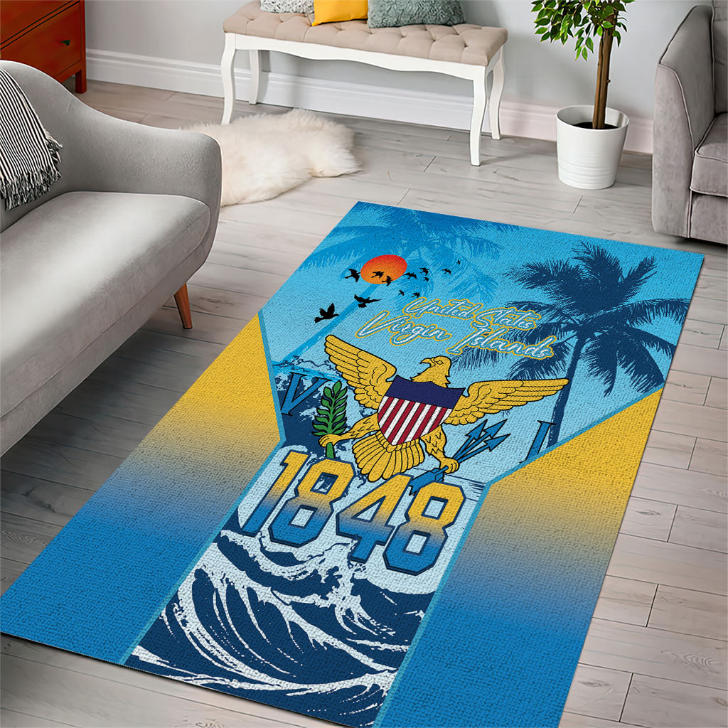 US Virgin Islands Independence Day Area Rug 1848 Proud Palm Tropical Style