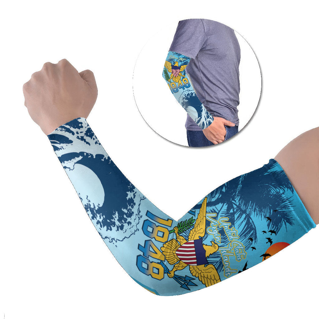 US Virgin Islands Independence Day Personalized Arm Sleeves 1848 Proud Palm Tropical Style
