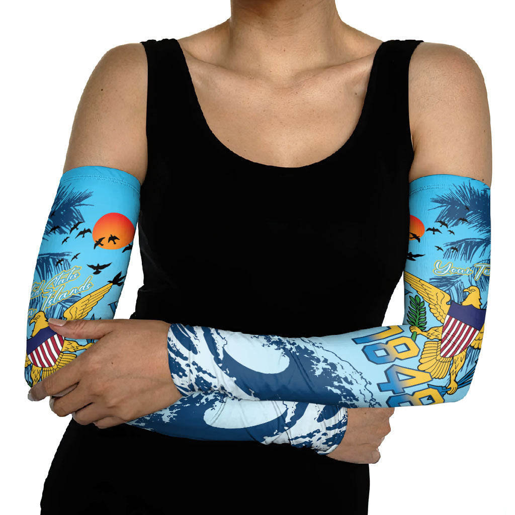 US Virgin Islands Independence Day Personalized Arm Sleeves 1848 Proud Palm Tropical Style