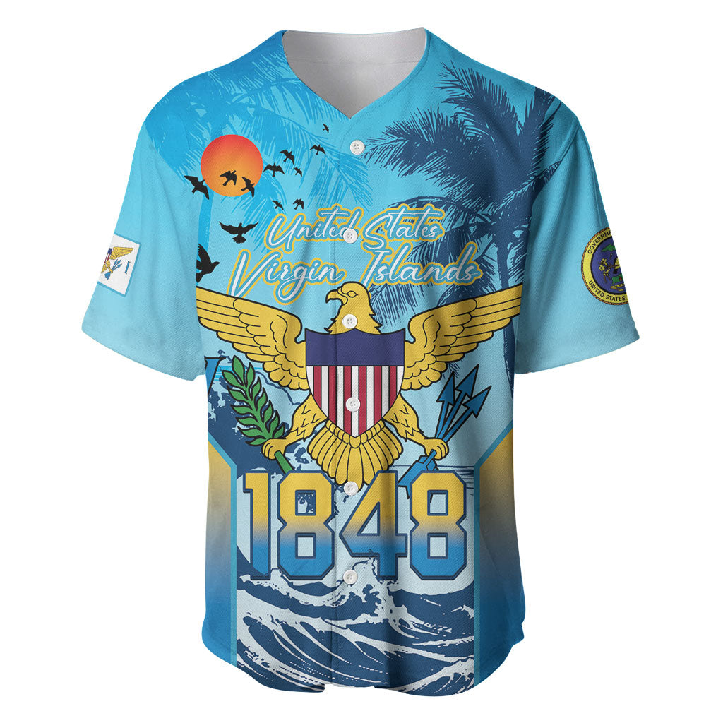 US Virgin Islands Independence Day Personalized Baseball Jersey 1848 Proud Palm Tropical Style
