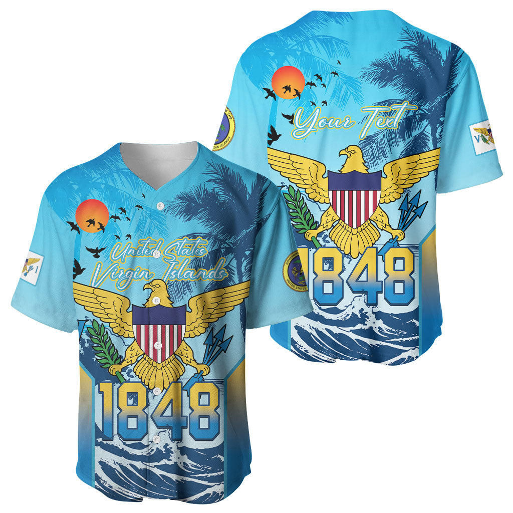US Virgin Islands Independence Day Personalized Baseball Jersey 1848 Proud Palm Tropical Style