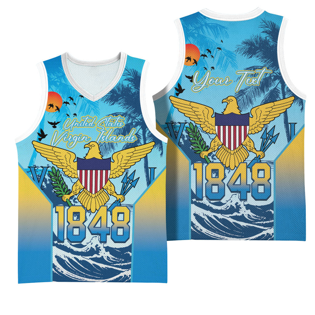 US Virgin Islands Independence Day Personalized Basketball Jersey 1848 Proud Palm Tropical Style