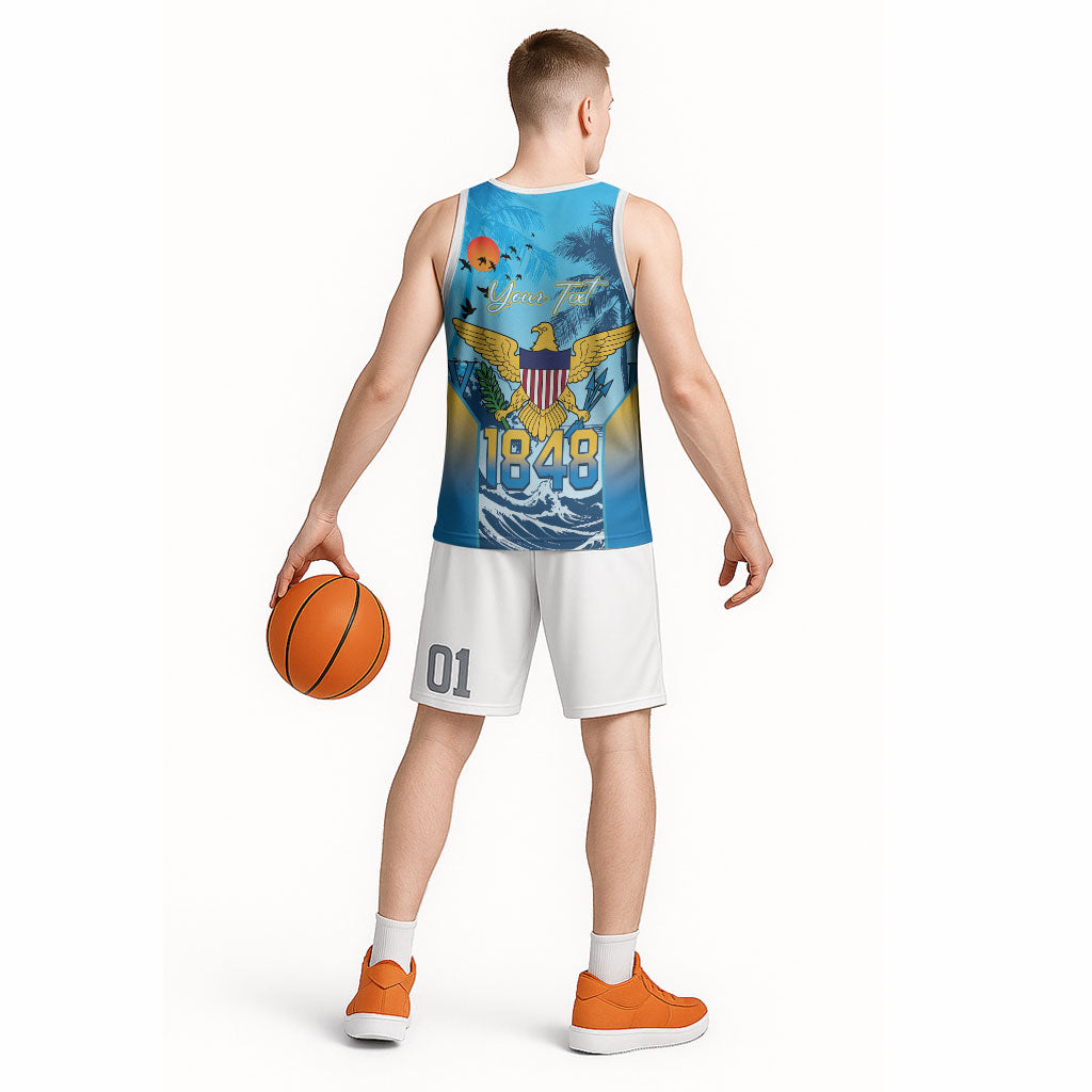US Virgin Islands Independence Day Personalized Basketball Jersey 1848 Proud Palm Tropical Style