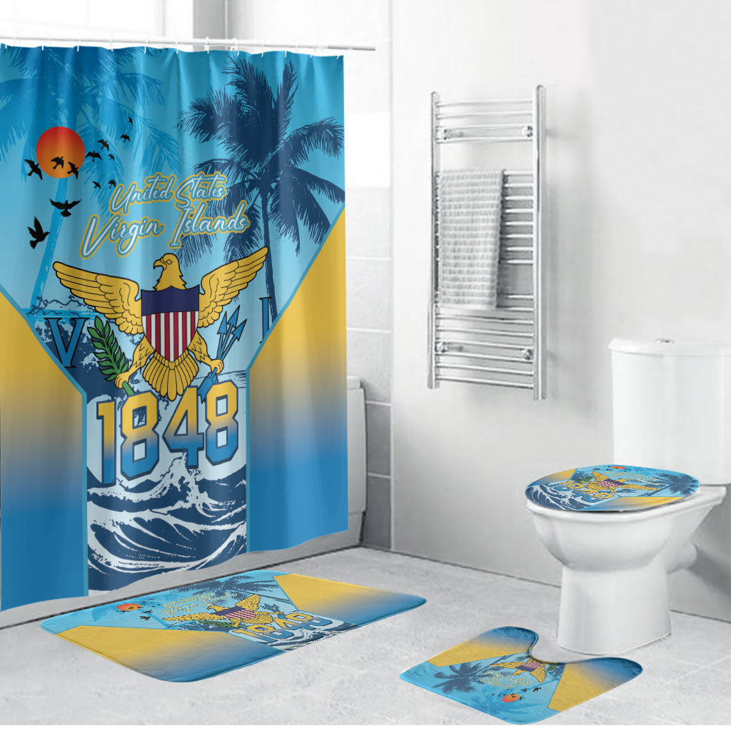 US Virgin Islands Independence Day Bathroom Set 1848 Proud Palm Tropical Style