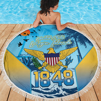 US Virgin Islands Independence Day Beach Blanket 1848 Proud Palm Tropical Style