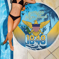 US Virgin Islands Independence Day Beach Blanket 1848 Proud Palm Tropical Style