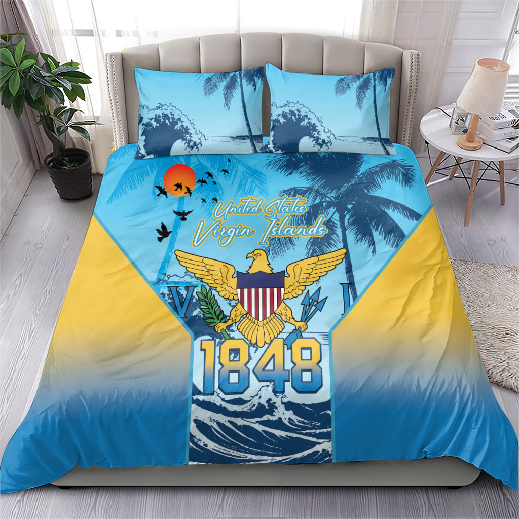 US Virgin Islands Independence Day Bedding Set 1848 Proud Palm Tropical Style