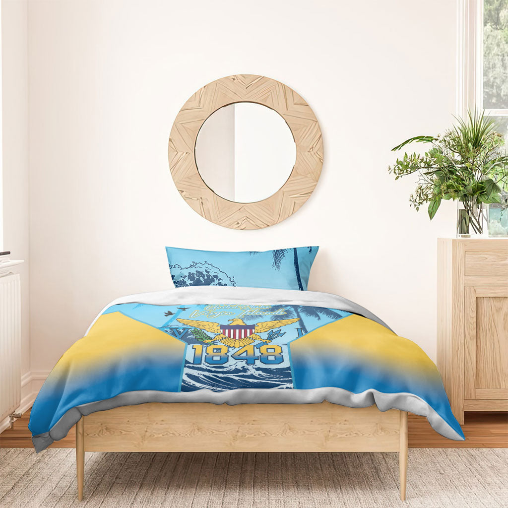 US Virgin Islands Independence Day Bedding Set 1848 Proud Palm Tropical Style