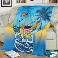 US Virgin Islands Independence Day Blanket 1848 Proud Palm Tropical Style