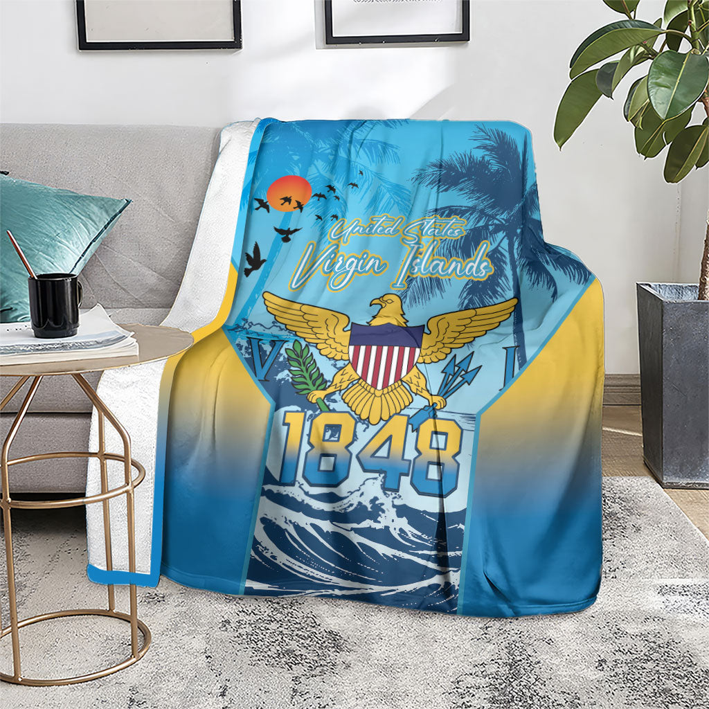 US Virgin Islands Independence Day Blanket 1848 Proud Palm Tropical Style