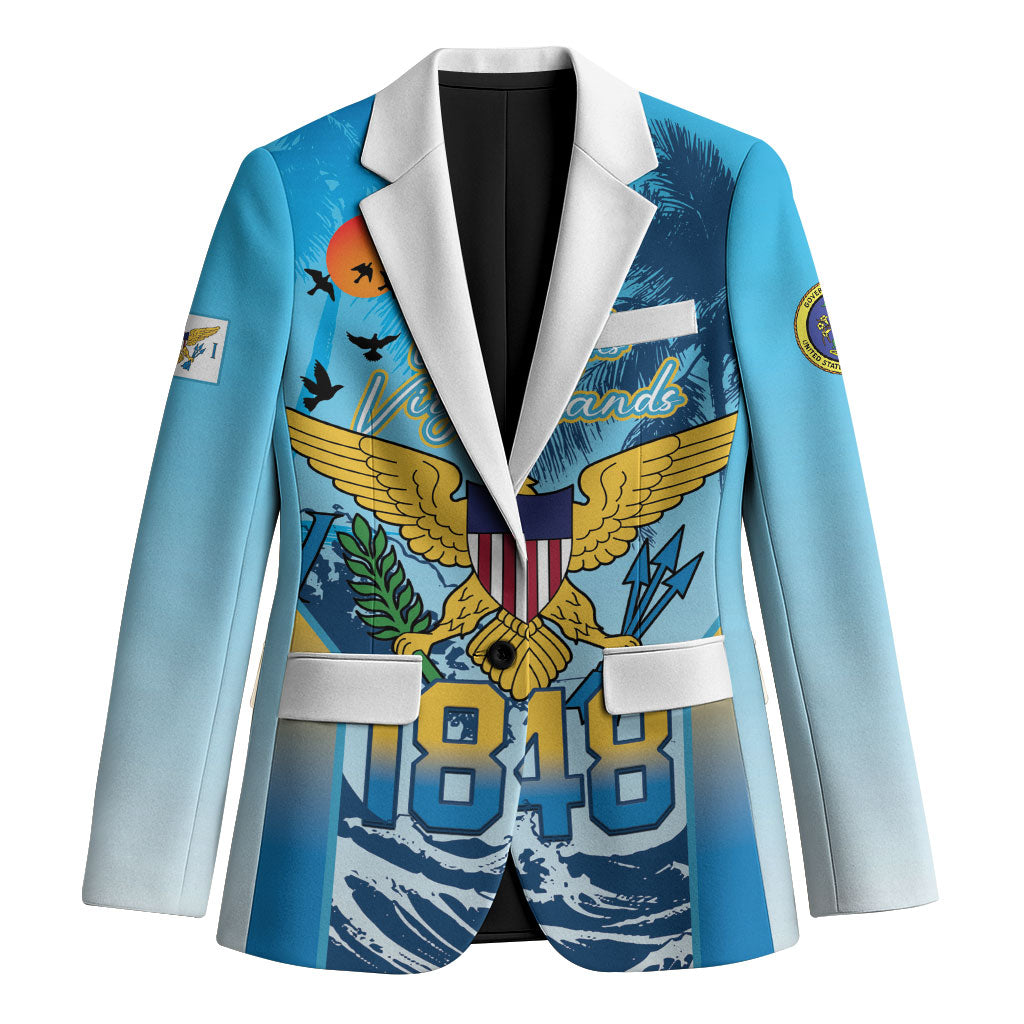 US Virgin Islands Independence Day Personalized Blazer 1848 Proud Palm Tropical Style