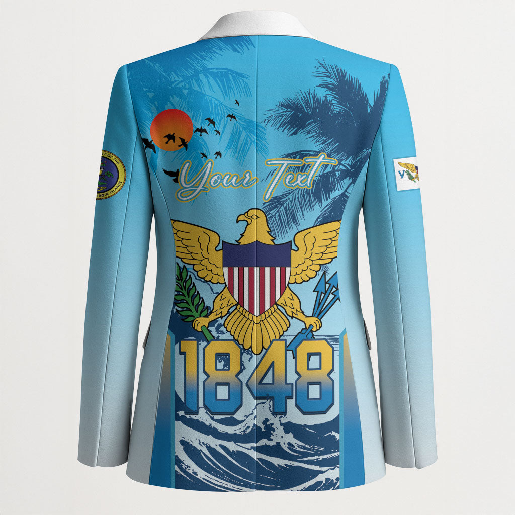 US Virgin Islands Independence Day Personalized Blazer 1848 Proud Palm Tropical Style