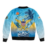 US Virgin Islands Independence Day Personalized Bomber Jacket 1848 Proud Palm Tropical Style