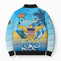 US Virgin Islands Independence Day Personalized Bomber Puffer Jacket 1848 Proud Palm Tropical Style