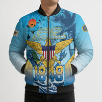 US Virgin Islands Independence Day Personalized Bomber Puffer Jacket 1848 Proud Palm Tropical Style