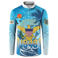 US Virgin Islands Independence Day Personalized Button Sweatshirt 1848 Proud Palm Tropical Style