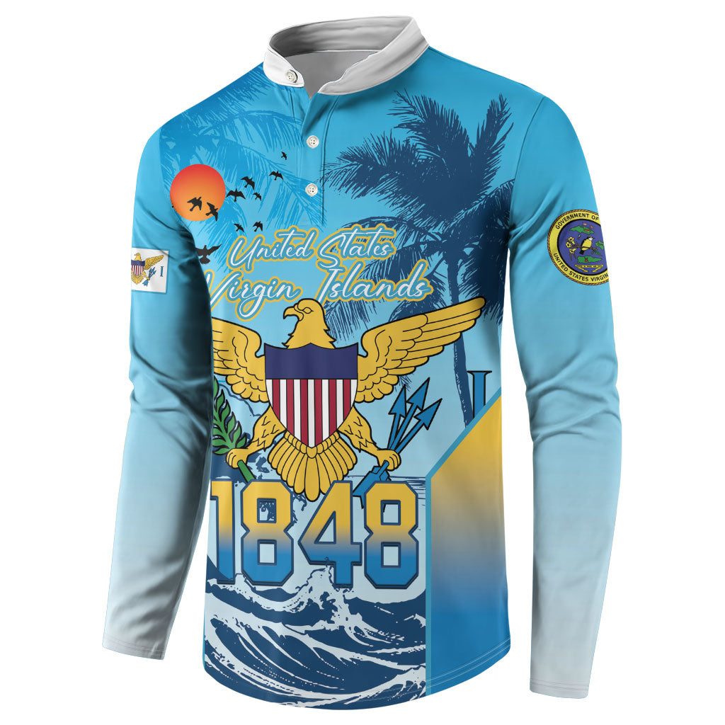 US Virgin Islands Independence Day Personalized Button Sweatshirt 1848 Proud Palm Tropical Style