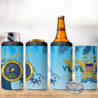 US Virgin Islands Independence Day Personalized 4 in 1 Can Cooler Tumbler 1848 Proud Palm Tropical Style