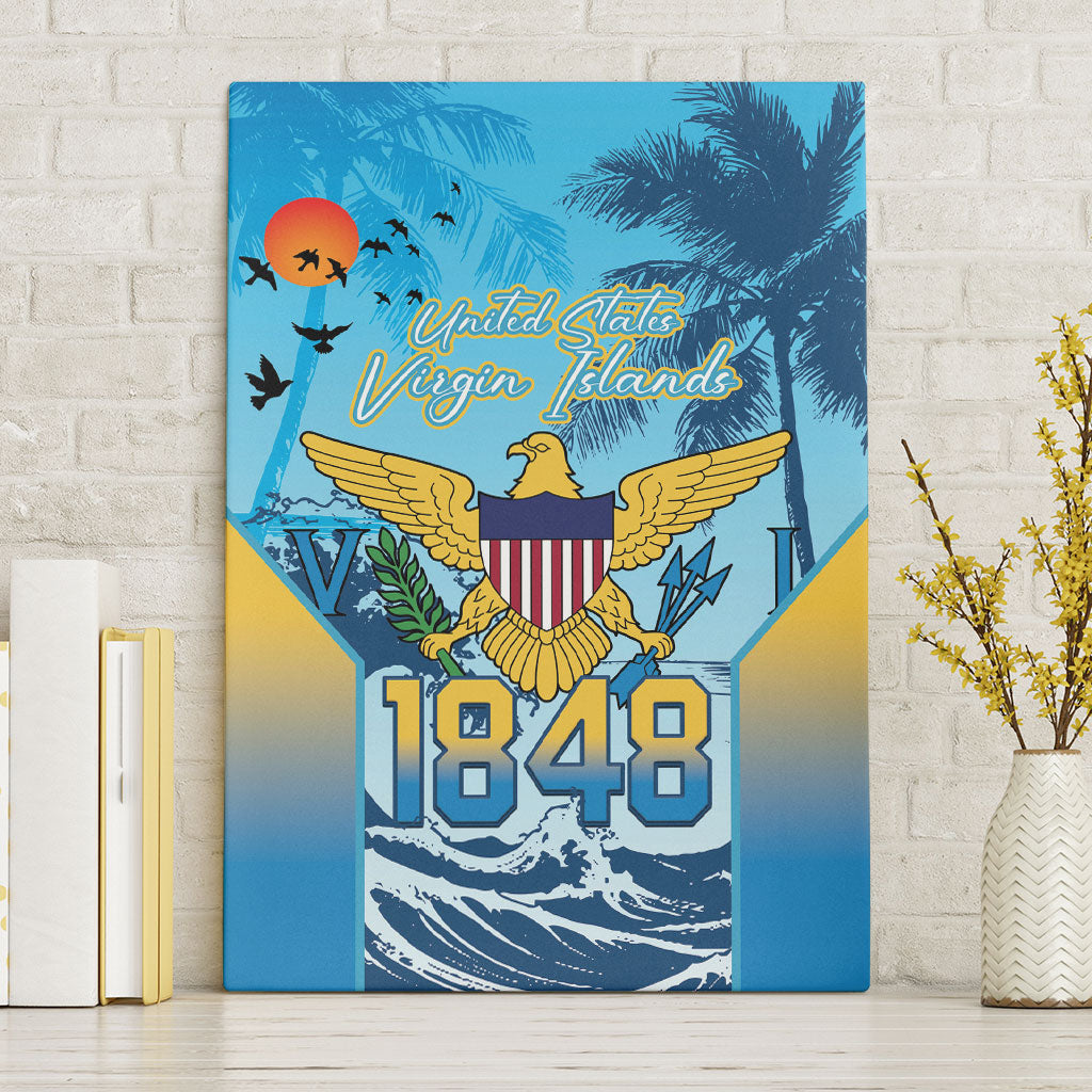 US Virgin Islands Independence Day Canvas Wall Art 1848 Proud Palm Tropical Style