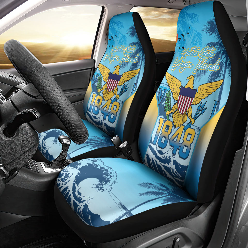 US Virgin Islands Independence Day Car Seat Cover 1848 Proud Palm Tropical Style