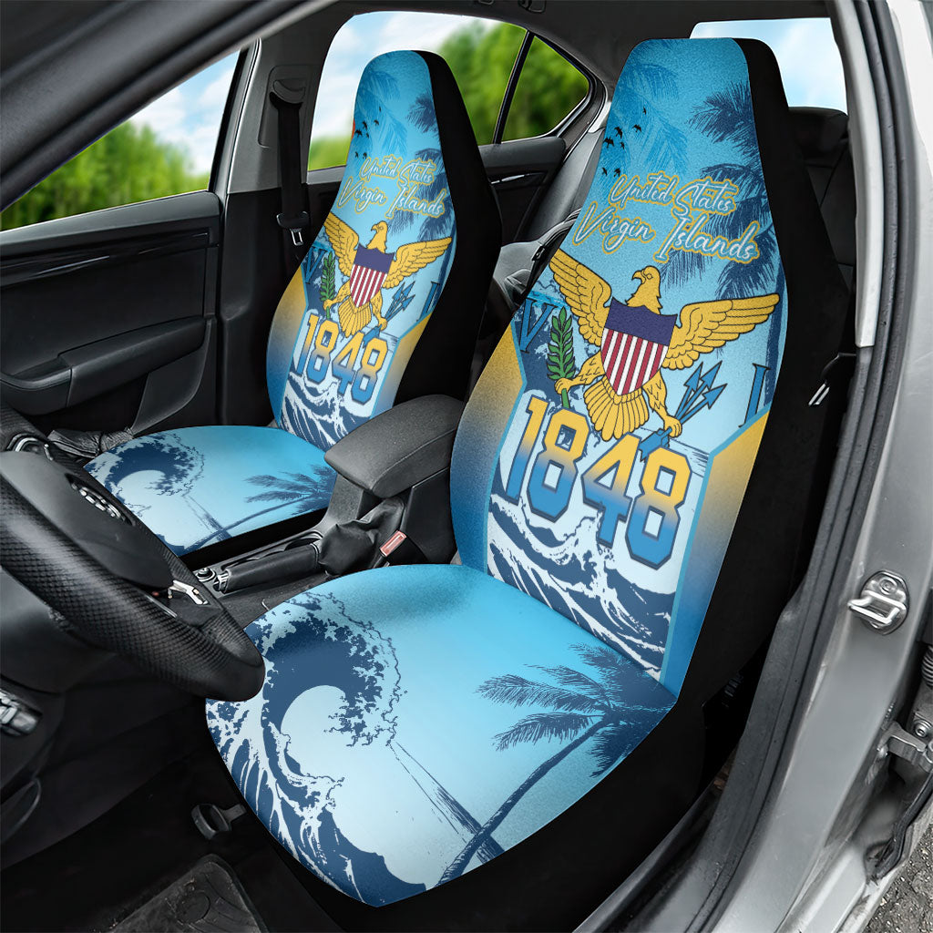 US Virgin Islands Independence Day Car Seat Cover 1848 Proud Palm Tropical Style