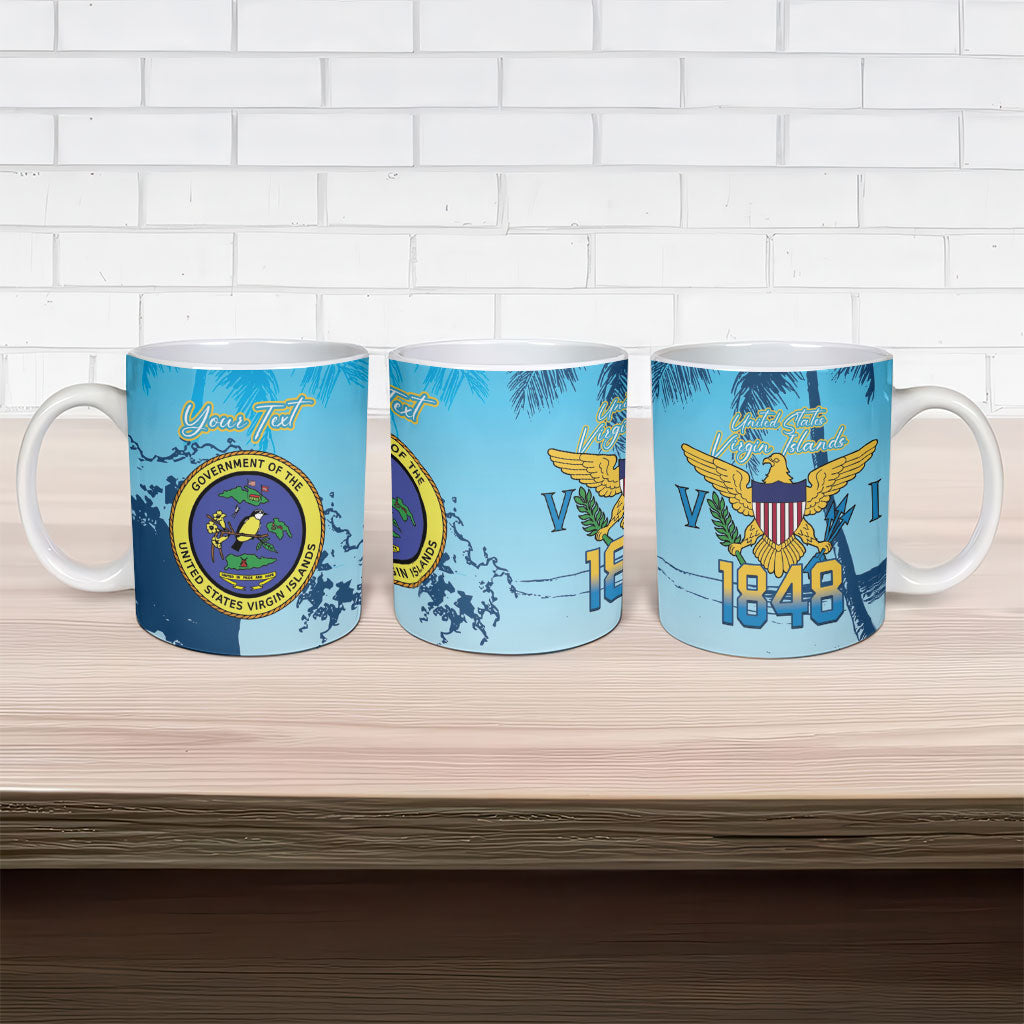 US Virgin Islands Independence Day Personalized Ceramic Mug 1848 Proud Palm Tropical Style