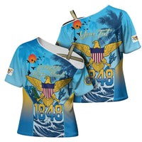 US Virgin Islands Independence Day Personalized Cross Shoulder Shirt 1848 Proud Palm Tropical Style