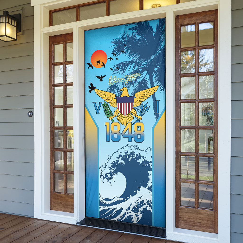 US Virgin Islands Independence Day Personalized Door Cover 1848 Proud Palm Tropical Style