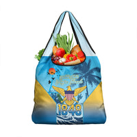 US Virgin Islands Independence Day Grocery Bag 1848 Proud Palm Tropical Style