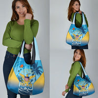 US Virgin Islands Independence Day Grocery Bag 1848 Proud Palm Tropical Style