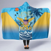 US Virgin Islands Independence Day Hooded Blanket 1848 Proud Palm Tropical Style