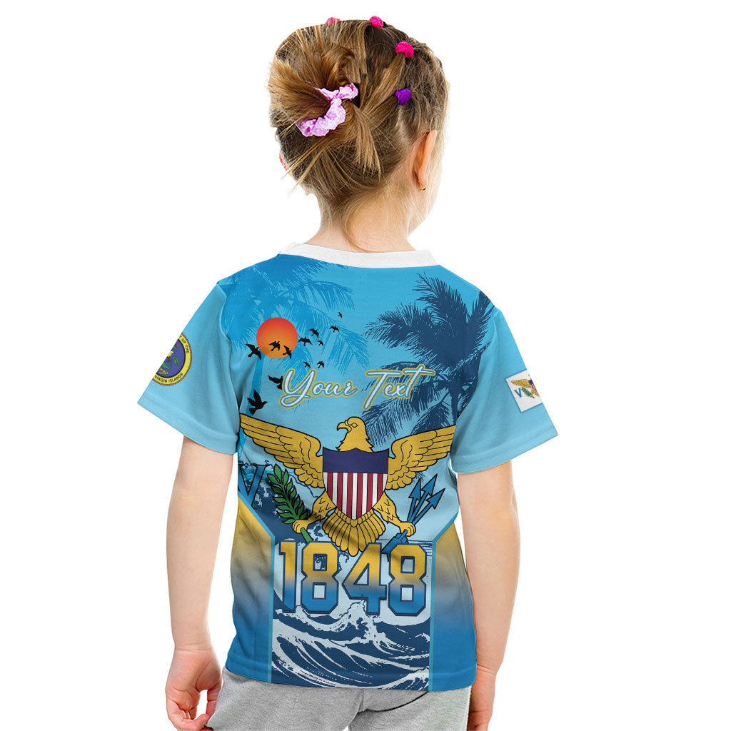 US Virgin Islands Independence Day Personalized Kid T Shirt 1848 Proud Palm Tropical Style