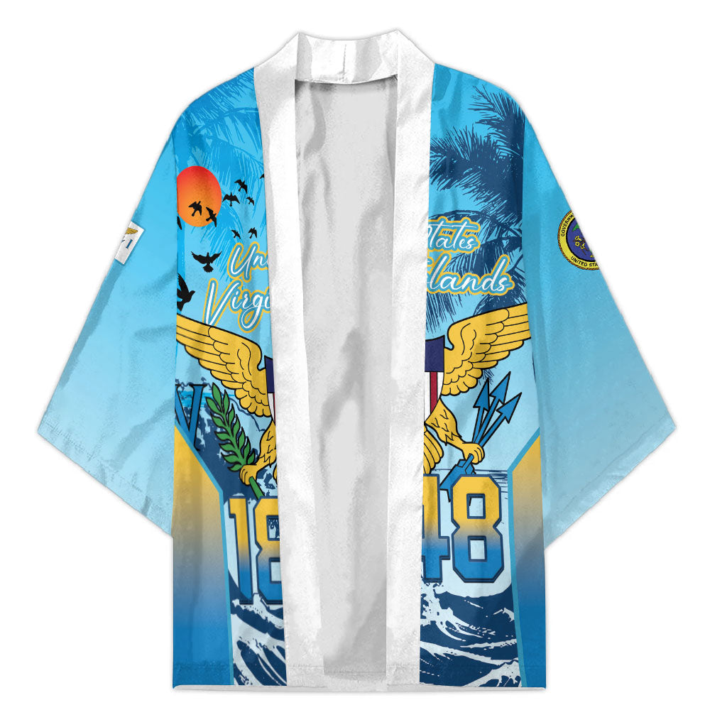 US Virgin Islands Independence Day Personalized Kimono 1848 Proud Palm Tropical Style