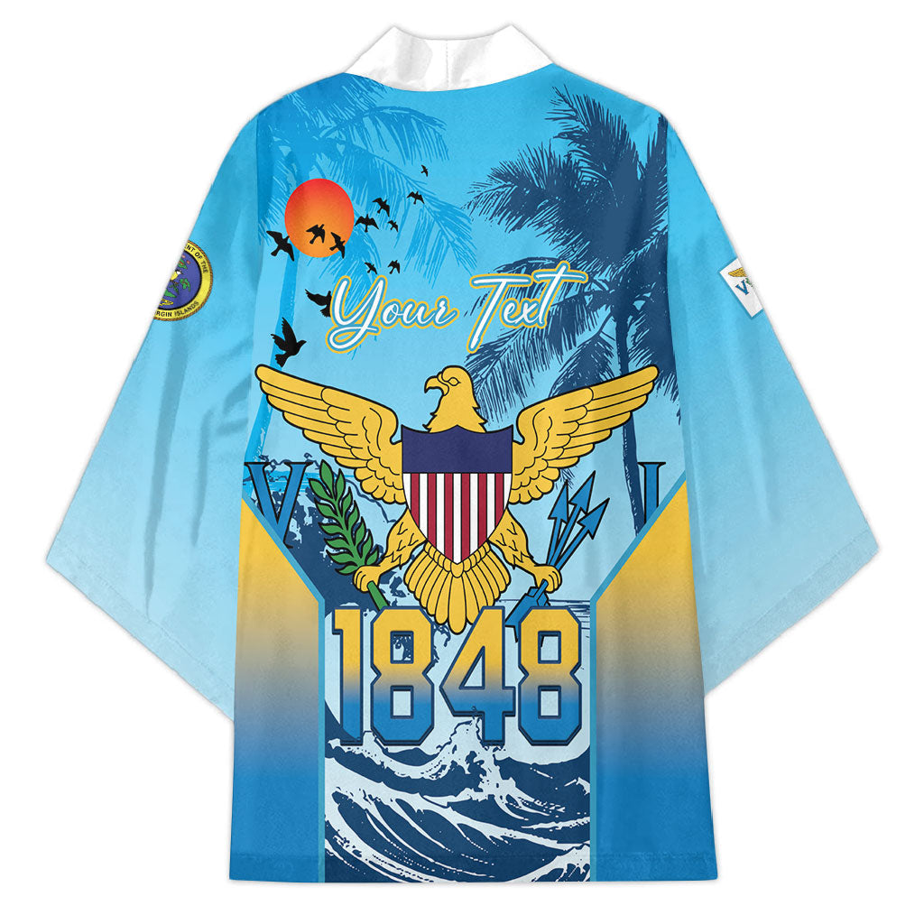 US Virgin Islands Independence Day Personalized Kimono 1848 Proud Palm Tropical Style