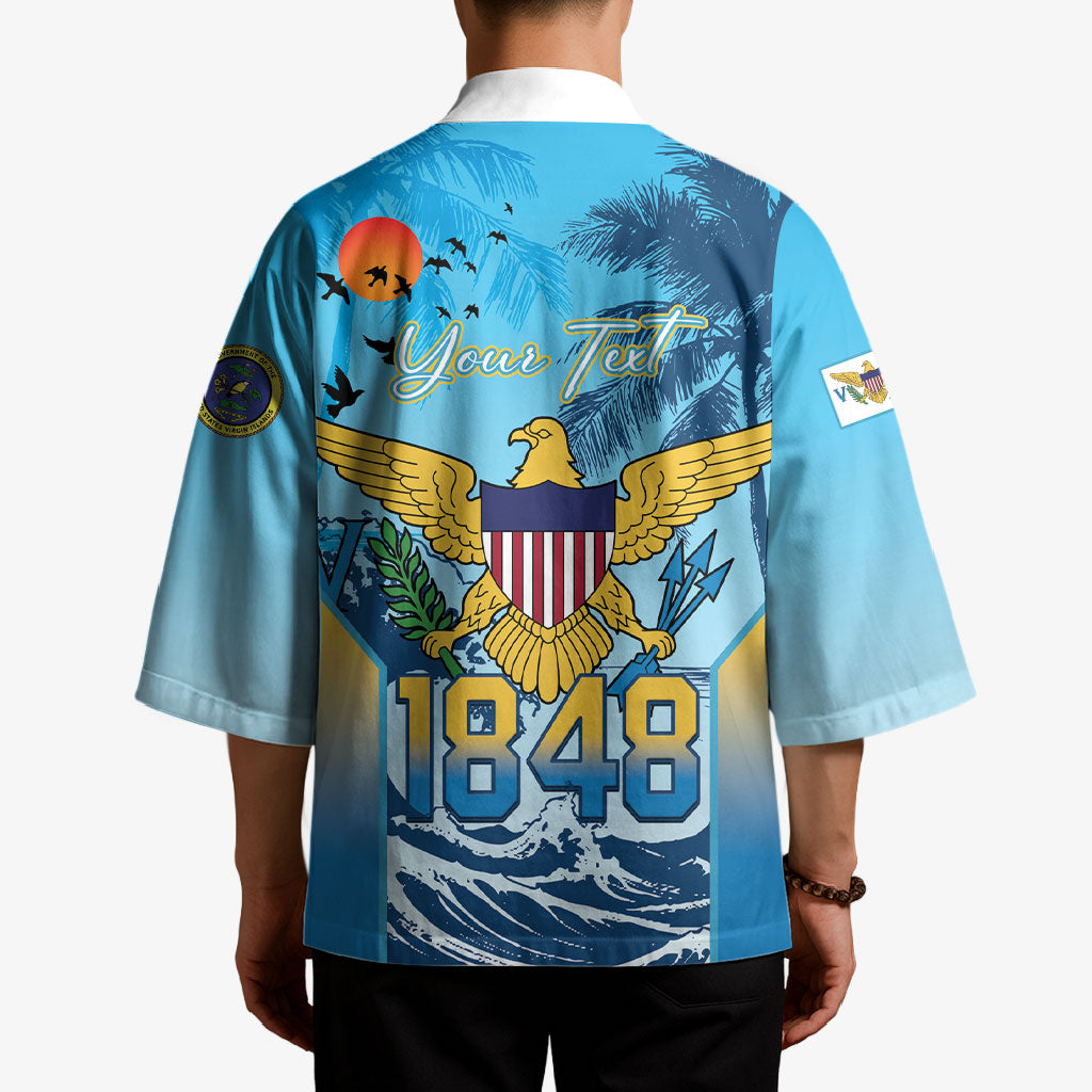 US Virgin Islands Independence Day Personalized Kimono 1848 Proud Palm Tropical Style
