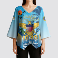 US Virgin Islands Independence Day Personalized Kimono Sleeve Blouse 1848 Proud Palm Tropical Style