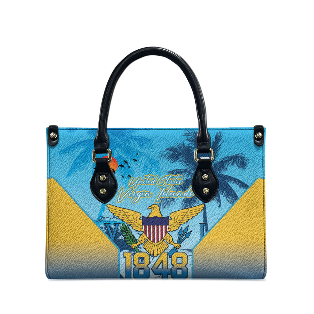 US Virgin Islands Independence Day Leather Bag 1848 Proud Palm Tropical Style