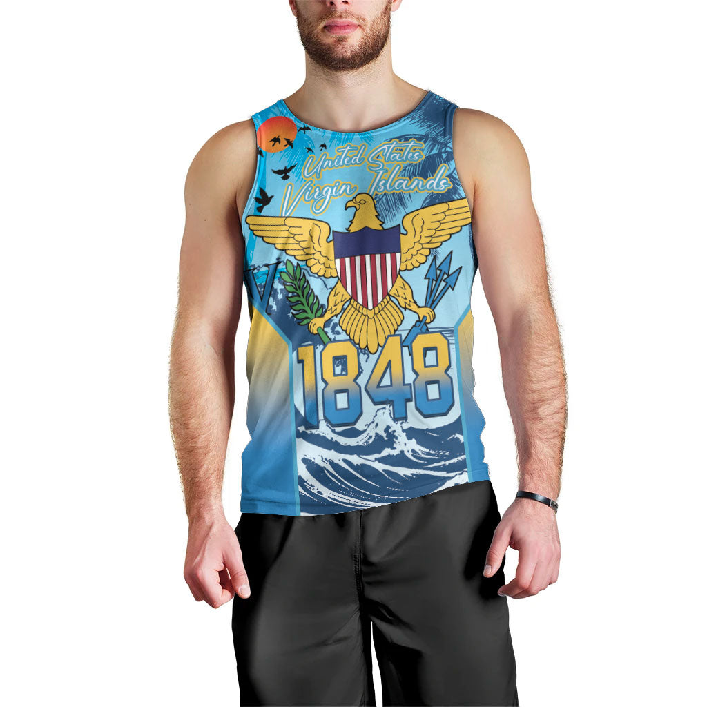 US Virgin Islands Independence Day Personalized Men Tank Top 1848 Proud Palm Tropical Style