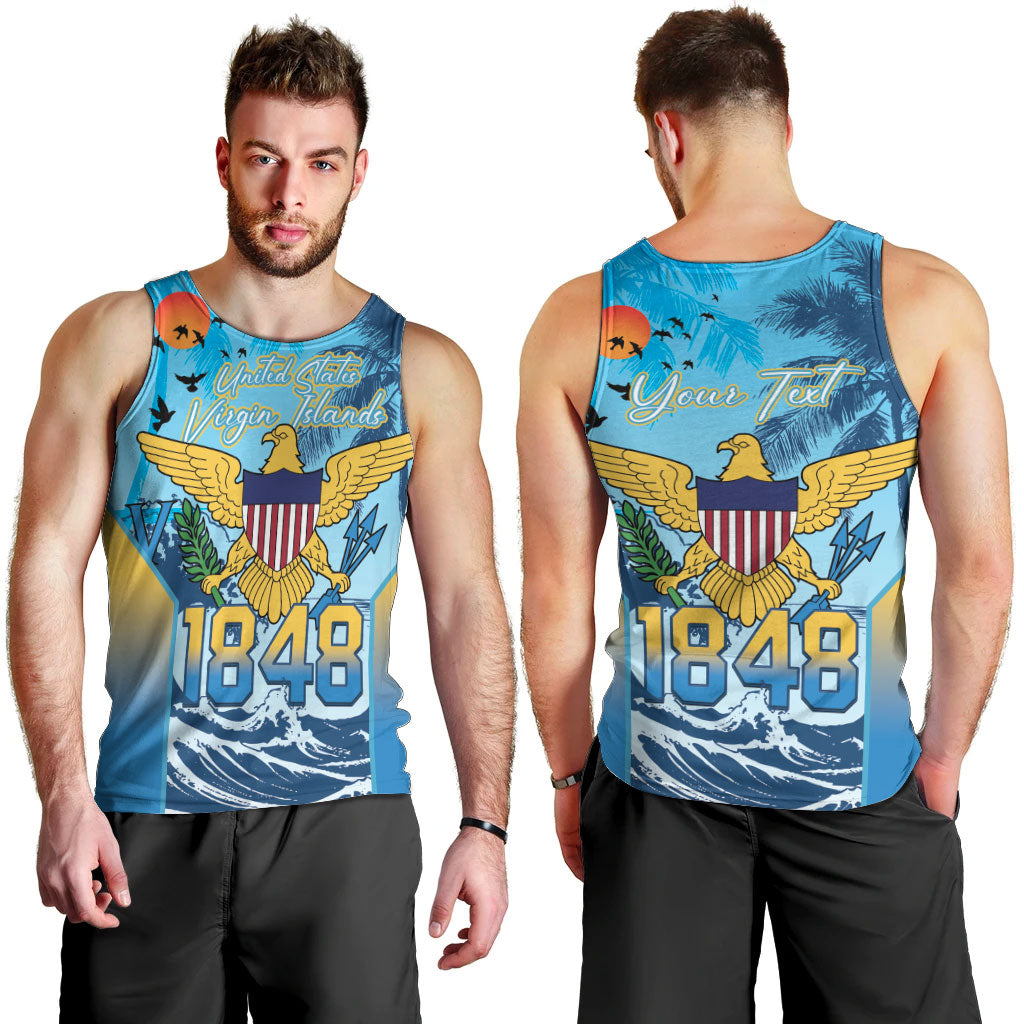 US Virgin Islands Independence Day Personalized Men Tank Top 1848 Proud Palm Tropical Style