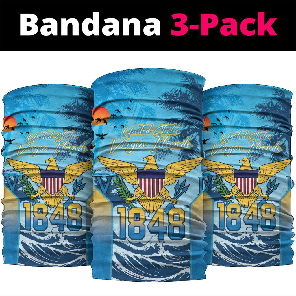 US Virgin Islands Independence Day Neck Gaiter 1848 Proud Palm Tropical Style
