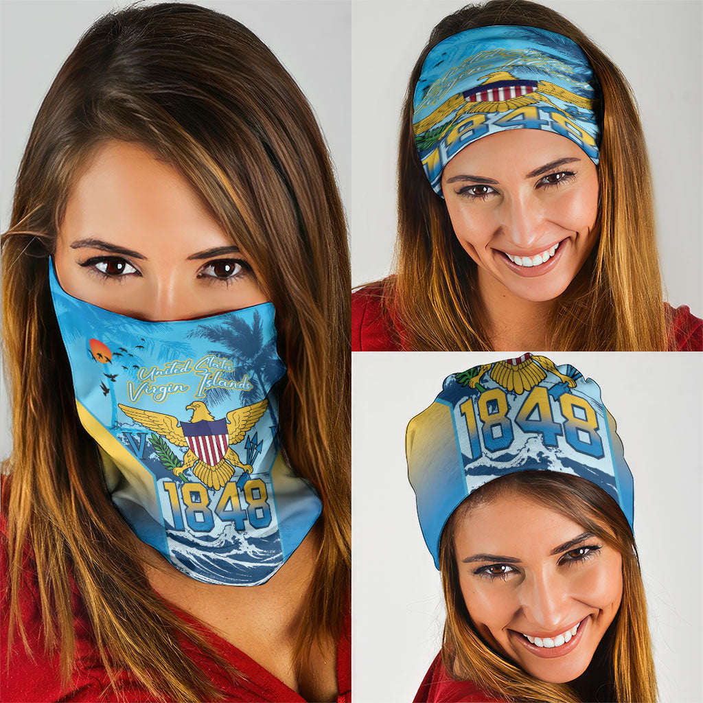 US Virgin Islands Independence Day Neck Gaiter 1848 Proud Palm Tropical Style